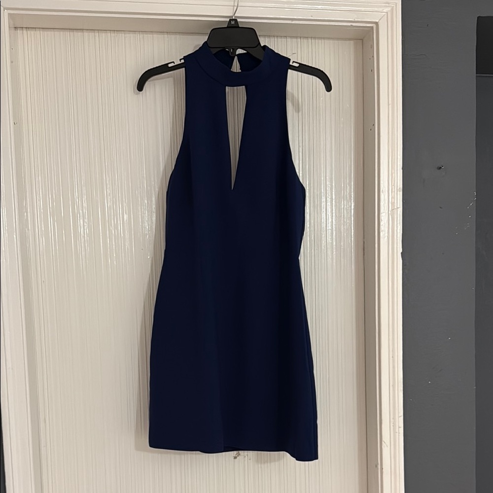 Elegant Navy Blue Sleeveless Dress